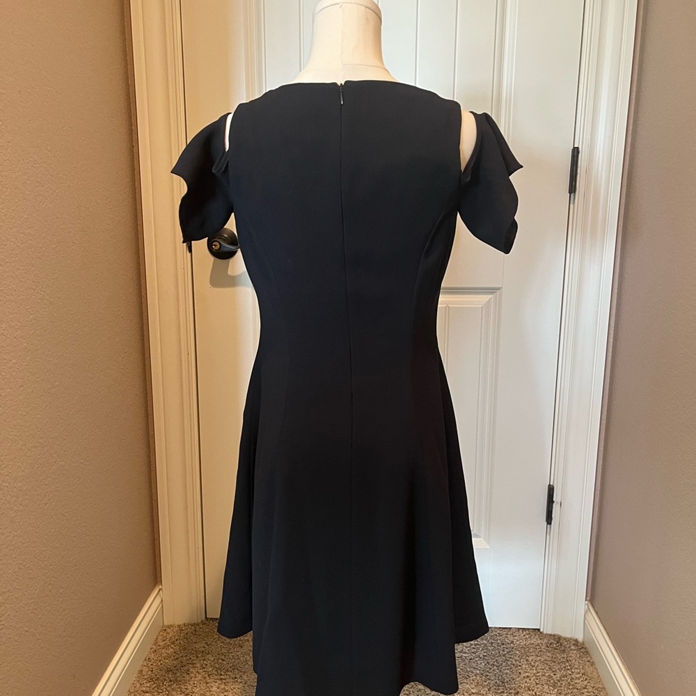 White House Black Market Cold Shoulder Little Black Dress - Picture 3 of 4